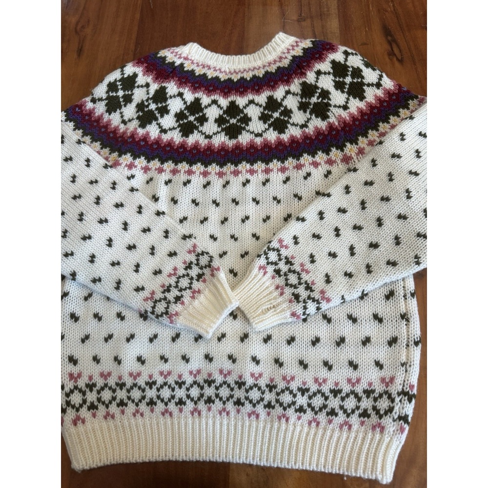 Vintage Northern Isles Sweater Fair Isle Argyle Preppy Knit Fisherman Medium - Picture 4 of 6